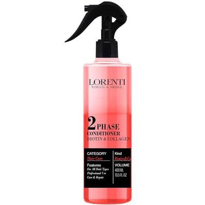 LORENTI TOKYO & SEOUL 2-fas hårbalsam 400 ml biotin & collagen | hårbehandling | Spraybehandling | Reder ut Leave i spraybalsam för normalt till torrt hår | Tvåfas-balsam