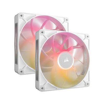 CORSAIR iCUE LINK RX140 MAX RGB 140mm PWM Thick Fans with iCUE LINK System Hub – High-Static Pressure – Magnetic Dome Bearing – Dual Pack – White