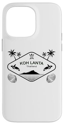Koh Lanta Thailand Sea Turtle Palm Trees Island Souvenir Case for iPhone 14 Pro Max