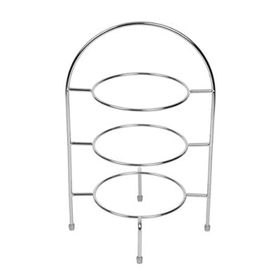 Olympia Présentoir pour 3 assiettes pour assiettes jusqu'à 267 mm / 10½ pouces, chromé, hauteur du support 490 mm, anneau d'assiette 195 mm, poignée de transport du cadre supérieur, CL572