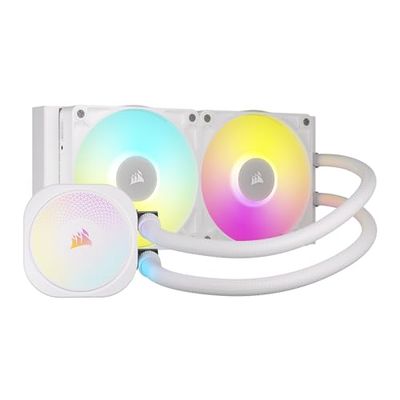 CORSAIR iCUE LINK TITAN 240 RX RGB Refroidisseur Liquide Pour CPU – 240mm AIO – 2x RX120 Ventilateurs RGB Inclus – Convient à Intel LGA 1851/1700, AMD AM5/AM4 – Hub du Système iCUE LINK Inclus – Blanc