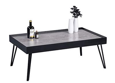 HomeTrends4You Julian 3 salontafel/salontafel, metaal, grijs, zwart, B/H/D = 100x39x60cm