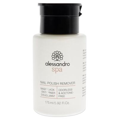 Alessandro Spa nagellacksborttagare pumpdispenser – luktfri och utan aceton, lätt att ta bort, 175 ml, (1-pack)