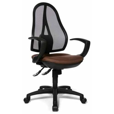 Topstar OP20QG08 Open Point SY, bureaustoel, ergonomisch, incl. armleuningen, stoffen bekleding, bruin