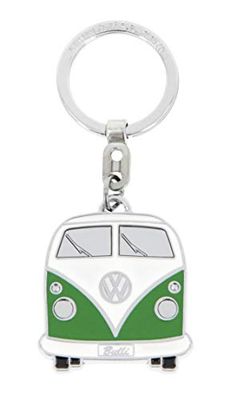 BRISA VW Collection - Volkswagen Carrinha Hippie Bus T1 Van porta-chaves vintage numa caixa de presente, anel de porta-chaves retro, acessórios para carro como ideia de presente/lembrança, verde