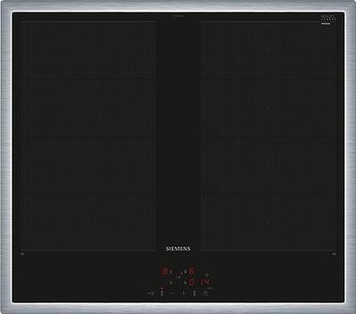 Siemens EY645CXB6E iQ700 Placa de inducción, 60 cm, controlada por horno, color negro, con marco, varioinducción, powerBoost, inducción – Cocina más rápida, limpia y segura
