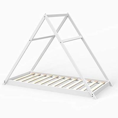 Lit cabane APACHE 90x190 + 1 sommier / Blanc