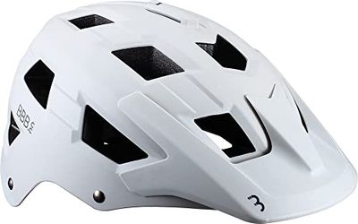 BBB Fietsen, Volwassen MTB Mountainbike Fietshelm met groot vizier voor trek- en trailfietsen, cameramontage, ABS Shell, Nanga, BHE-54, mat gebroken wit, M (54-58 cm)