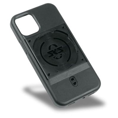 SKS Germany COMPIT COVER per iPhone 13 mini, cover per cellulare con dispositivo di fissaggio (compatibile con il COMPIT, in plastica bicomponente resistente all'usura, piacevole al tatto), nero