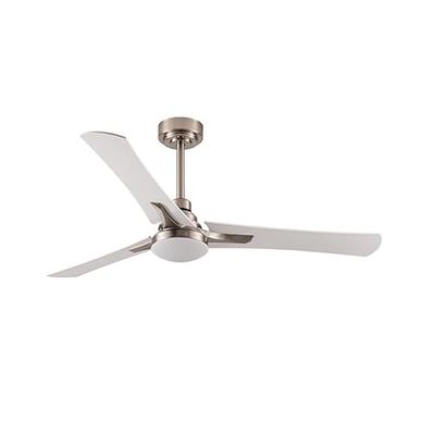 Eden pulse Ventilator, nikkel, 3 vleugels, wit/beuken, 22 W, 6 snelheden, 3 temperaturen, 33,5/46 x 132 x 132 cm
