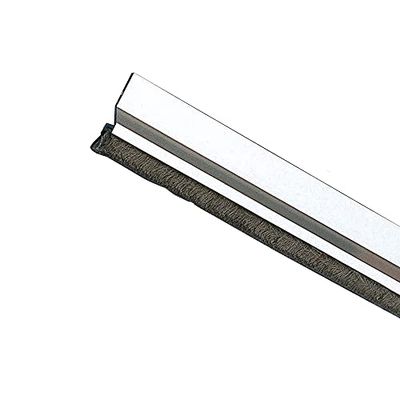 Amig - Draught Excluder for Entrance or Passage Doors | Self-Adhesive Overlay Draught Excluder | Hair Brush | Plastic Sheet Between the Brush | 82 cm | Silver | Aluminium