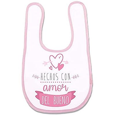 Supermolon 01072 Babyslabbetje met klittenbandsluiting, pastelroze, uniseks