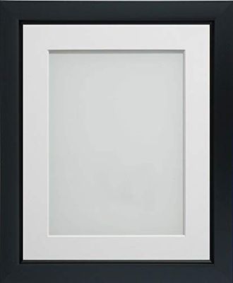 Frame Company Ainsworth Range Black 8x6 inch Picture Photo Frame with White Mount for Image 5x3 inch * Choice of Sizes* Fitted with Real Glass