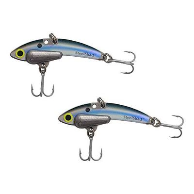 SteelShad - Mini Series (1/4 oz) Kentucky Shad – Lot de 2 – Crankbait sans lèvres pour la pêche en eau douce – Parfait pour la pêche sur glace, la pêche à la poêle, le crappie, le doré jaune et le bar
