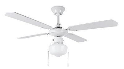 Orbegozo CL 04105 B Plafondventilator met licht, 50 W vermogen, diameter 105 cm, 4 omkeerbare vleugels en 3 snelheden, wit
