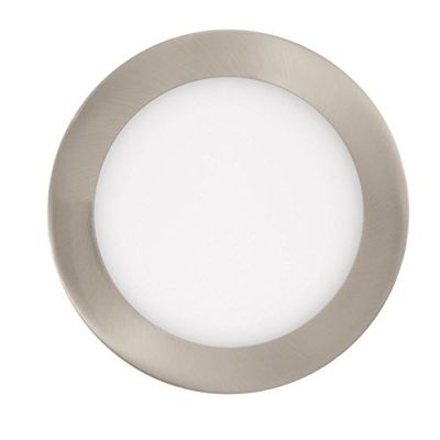 Eglo Connect lâmpada led embutida Fueva-C, lâmpada embutida Smart Home, material metal fundido, plástico, cor níquel mate, diâmetro 17 cm, regulável, tons brancos e cores configuráveis