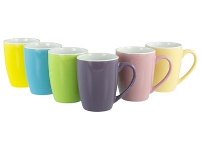 CreaTable, 23999, série Universal, tasses à café Fresh Bicolor, ensemble de vaisselle de 6 pièces, tasses à café en grès, compatibles lave-vaisselle et micro-ondes, production de qualité.