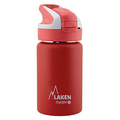 Laken Summit Stainless Simbi Thermal Bottle yevana, ine otomatiki cap uye yekuchengetedza kuvharwa, mazana matatu eml, tsvuku