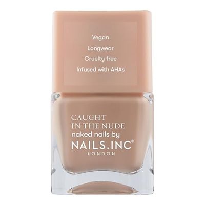 Nails Inc – MYKONOS BEACH nagellack – rosa nakenlera – AHA-berikad, närande formel för hydratiserade naglar – bred borste för optimal nagelkonst – vegansk, långvarig och krispfri
