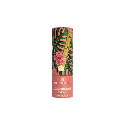 Orientana Natural Lips Scrub Stick Sugar Sockerrör | Vegan Organic Soft Lip Regenererande Fuktgivande Exfoliating Smooth | återfuktning - 4,2 g