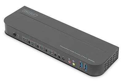DIGITUS KVM-Switch 4-Port 4K60Hz, 4xDP in, 1xDP/HDMI Out