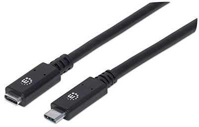 Manhattan Câble USB USB 3.2 Gen2 (USB 3.1 Gen2) USB-C mâle, USB-C femelle 50.00 cm noir 355230