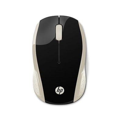 HP 200 - Rato sem fios (1000 PPP, 3 botões e roda, tecnologia LED vermelha, conexão sem fios, baterias AAA de 12 meses de duração, Windows, Mac OS e Chrome OS), dourado