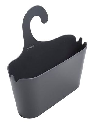 Croydex Panier de rangement pour salle de bain – Panier gris avec design auto-drainant, organiseur de salle de bain facile à nettoyer, options de rangement pour solutions de rangement personnalisables