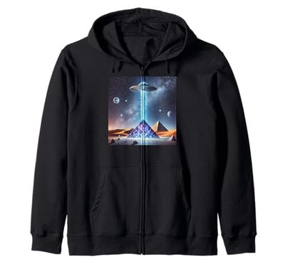 Egitto UFO Piramide Di Cristallo Con Energia Arte Felpa con Cappuccio