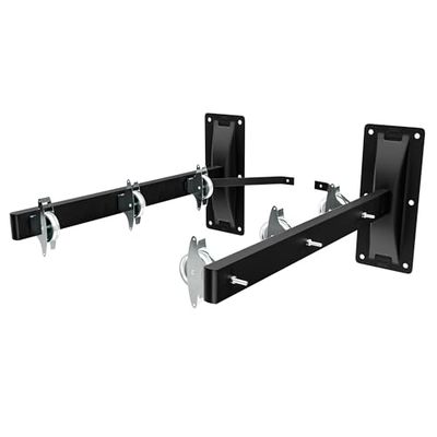 Amig - Fixed Wall Clothesline - 6 Stainless Steel Pulleys for 3 Ropes - Supports Large Capacity of Wet Clothes - Outdoor Use - Easy Installation - Compact and Durable - Black - 45 x 18.5 x 8 cm