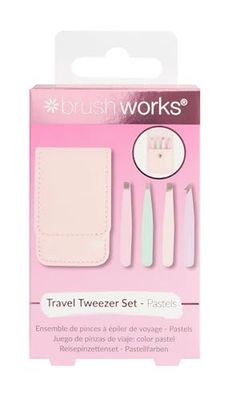Brushworks Travel Tweezer Set - Pastels