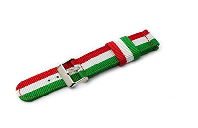 System-S Correa de nailon de 20 mm para Samsung Galaxy Watch 4 Smartwatch colorido, rojo/blanco/verde, Eine Grösse, clásica, Rojo/Blanco/Verde, Eine Grösse, Clásico