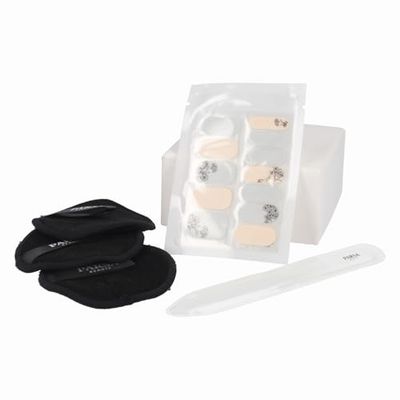 PARSA Beauty Manicure Set, 3 Pieces, Reusable Nail Polish Remover Pads, Glass Nail File, Nail Foils, Professional Nail Care for Home and Travel, Easy to Use, Stylish Nails