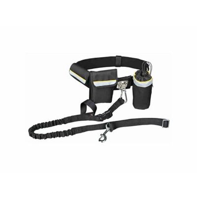 TRIXIE Riem met riem, handsfree, voor canicross, 1-1,35 m, tot 40 kg, zwart, hond