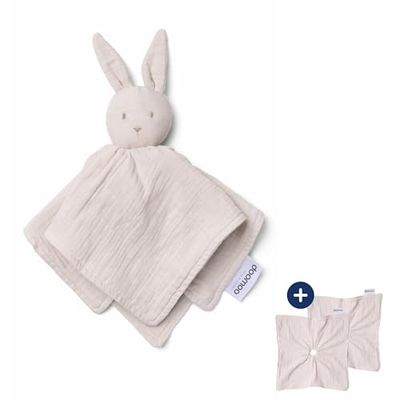 doomoo Doudou Bébé You&Me - Doudou Réversible et Réconfortant - Fourni avec 2 Corps pour Transporter l'Odeur du Parent - Coton Ultra Doux Certifié Oeko Tex - Idée Cadeau Naissance, Beige