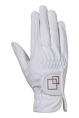 HKM Competition 1238 - Guanti da equitazione, colore: Bianco/Rosa XL