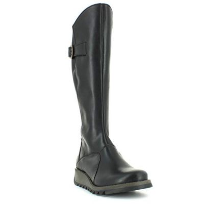 Fly London Damen MOL Langschaft Stiefel, Zwart, 40 EU