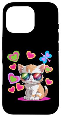 Occhiali da sole con gatto anni '60 Custodia per iPhone 16 Pro
