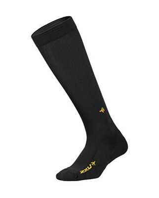 2XU Chaussettes de compression pour vol moyen noir/noir