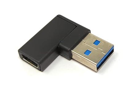 System-S Adaptateur USB 3.1 Type C Femelle vers 3.0 Type A mâle câble coudé en Noir