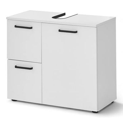 Stella Trading Vanice Mobiletto da Bagno, Legno, Bianco, 70 x 60 x 35 cm