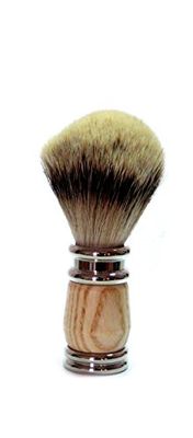 Golddachs - Pennello da barba, 100% setole di tasso, colore: argento