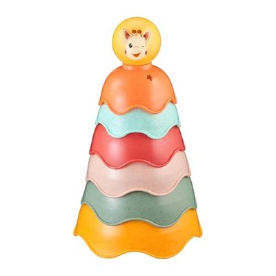 Sophie la Jirafa – Juego de apilamiento de 6 Cuencos de Colores – Juguete Educativo para bebés – Desarrolla la motricidad y la lógica – 30 cm