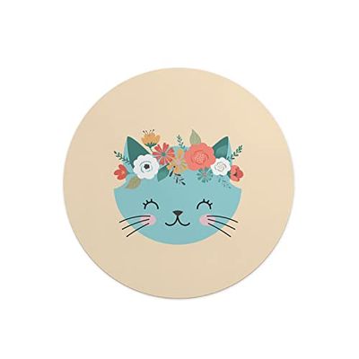 Questo Casa, Ronde digitaal bedrukte muismat, antislip onderkant, voor kantoor en thuis, diameter: 22 cm