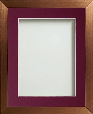 Frame Company Simpson Range Copper 12x10 inch Frame With Plum Mount for 9x7 inch *Choice of Sizes* Fitted with Real Glass