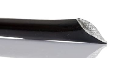 RS PRO Manguera de cable de silicona negra y cristal para cable de diámetro de 8 mm hasta 12,8 mm, longitud 1 m trenzado extensible