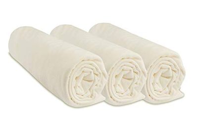 Set med 3 lakan, 40 x 80 cm, töjbart lakan, för 40 x 90, spjälsäng, 40 x 80, allergivänlig bambu, naturlig ecru | ventilerande | märke Easy Dort | Oeko Tex-certifierad, tillverkad i Europa