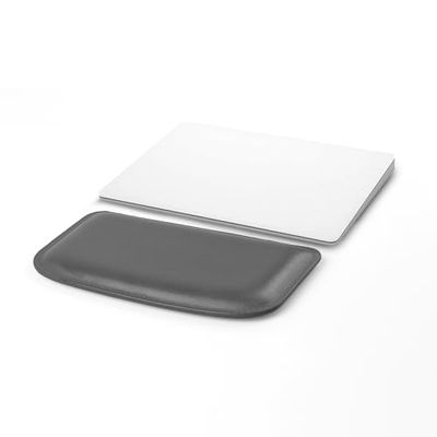 Londo PU lederen toetsenbordpad - premium ergonomische ondersteuning voor comfortabel typen op het werk en thuis (grijs, klein)