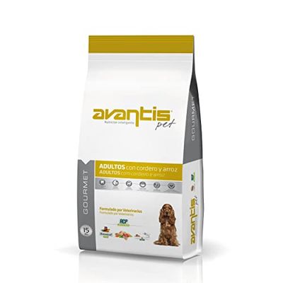 Avantis Pet Gourmet - Voeding voor volwassen honden van middelgrote en grote rassen - 15 kg - Zeer voedingsfysiologisch met lam en rijst