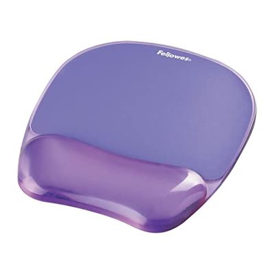 Fellowes Crystals Gel Mouse Mat with Wrist Support, Purple, 9"*7.5"